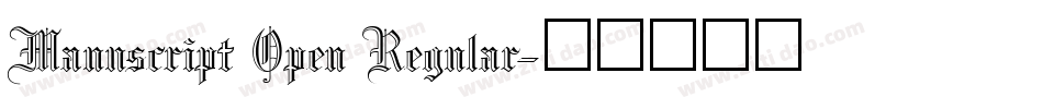 Manuscript Open Regular字体转换